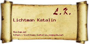 Lichtman Katalin névjegykártya